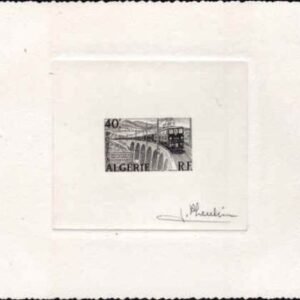 Algeria 283 1957 Artist Die Proof, Train, Signed