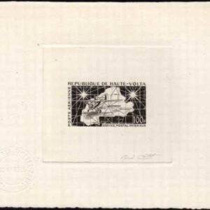 Burkina Faso C1 Artist Die Proof, Airplane and Map