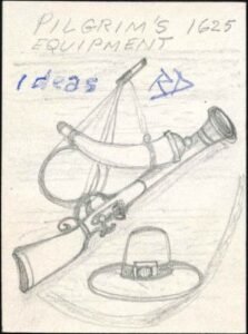Ralph Dyer Artwork : Scott 1420, Pilgrims, Boat