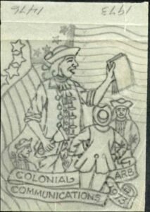 Ralph Dyer Artwork : Scott 1474, Stamp Collector Day, Colonial