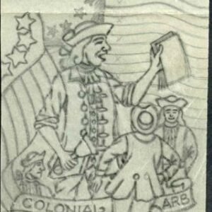 Ralph Dyer Artwork : Scott 1474, Stamp Collector Day, Colonial
