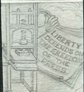 Ralph Dyer Artwork : Scott 1593, Printing Press