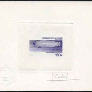 Benin 1977 C266 Artist Die Proof, Zeppelin, Signed