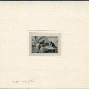 Cameroun c.1940 Artist Die Proof, Preparing Food