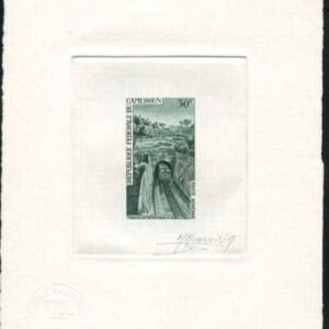 Cameroun C104 Artist Die Proof in Dark Green, Train