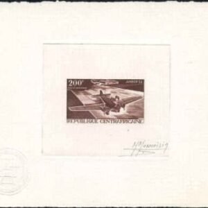 Central Africa C48 Artist Die Proof in Brown, Junker Plane