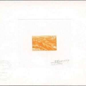 Central Africa 112 Artist Die Proof in Orange, River Boat