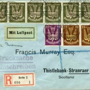 Germany 1925 VF Airmail cover, from Berlin to Scotland via Bremen