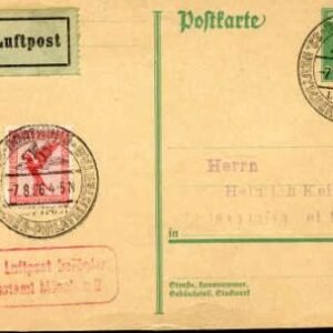 Germany 1926 postal card sent airmail from Dortmund - Munich Philately Day Cancel