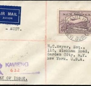 New Guinea 1939 4 Airmail FDC's