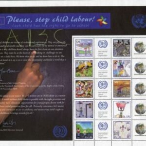 UN Personalized Sheets S39 Geneva 2010 Stop Child Labor