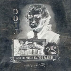 US Artmaster Scott 1055 1954 - 73 Thomas Jefferson coil - Plate