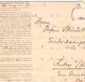 Dachau Folded Letter 102