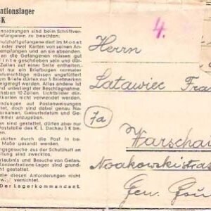 Dachau Folded Letter 104
