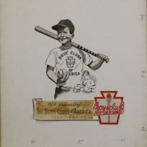 US Artmaster Scott 1163 1960  Boys' Clubs of America, Baseball - Artwork