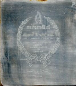 US Artmaster Scott 1246 1964 John F. Kennedy and Eternal Flame - Plate