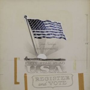 US Artmaster Scott 1249,1338 1964 Register and Vote (1249):  Flag Issue (1338) - Artwork