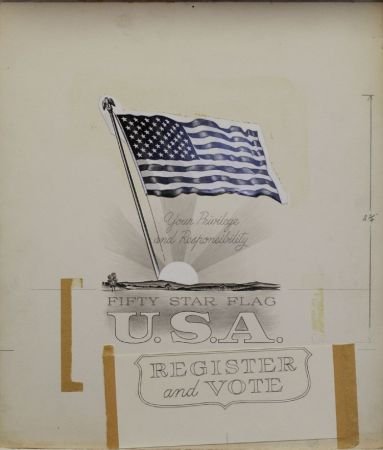 INV-02551itExt_a93775d4-5c54-4dbe-8e9f-2f848d67306c US Artmaster Scott 1249,1338 1964 Register and Vote (1249): Flag Issue (1338) - Artwork