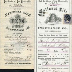 US 1872 Insurance Policy, Beehive logo