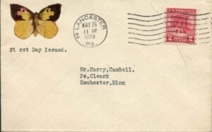 US 1928 645 with Butterfly