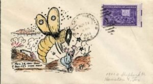 US 1944 Bee cachet, Printed and hand colored