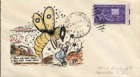 INV-03082itExt_c4ff5d8a-b8d8-4092-81d4-32253e1fe09d US 1944 Bee cachet, Printed and hand colored