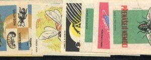 Czecholovakia 1950 6 Insect Labels