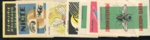 Czecholovakia 1950 6 Insect Labels
