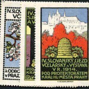 Czecholovakia 1914 3 Beehive Labels