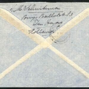 Netherlands 1937 Airmail cover, Fly & Fish Flight cachet