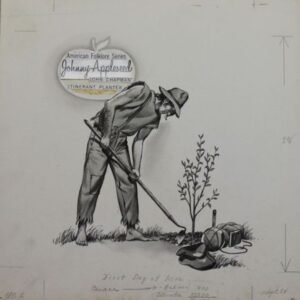 US Artmaster Scott 1317 1966 Am. Folklore, Johnny Appleseed - Artwork