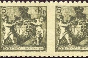 Liechtenstein 57a Imperf Pair - Cert