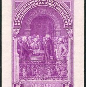US 854P-2 Washington Inauguration, small die proof