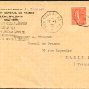 France 1928 Ile de France Flight Cover with C4
