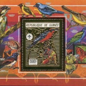 Guinea 1990 Gold Foil - 4 S/S birds