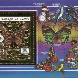 Guinea 1990 Gold Foil - 4 S/S birds