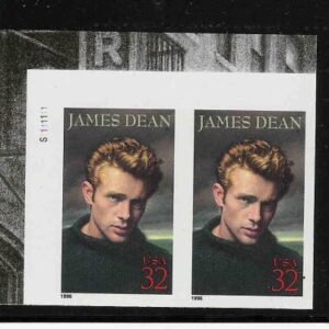 US 3082a Error James Dean Mint NH XF Imperf Plate no. Pair