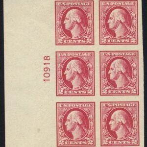 US 532 Washington / Franklin Superb LH Left Plate Block of 6 cv $370