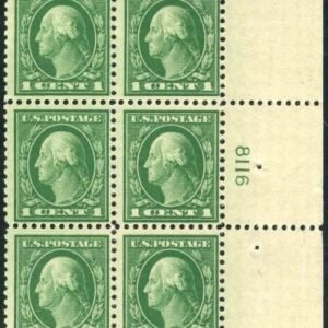 US 498 Washington / Franklin  F NH Right Plate Block of 6 cv $35