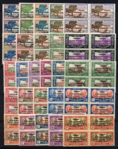 New Caledonia 1933 Scott 182 - 207 Mint Blocks of 4
