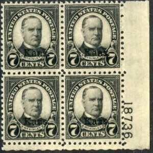 US 665 XF NH Kansas Overprint LR Plate Block #18736 - Exceptional PFC