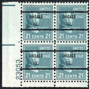 US 826 F-VF/LH Precancel PB 23053, Chester A. Arthur