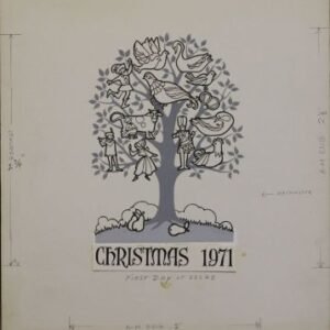 US Artmaster Scott 1445 1971 Christmas, Partridge in a Pear Tree - Artwork