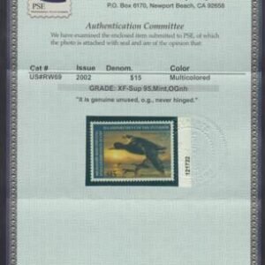 US RW69 Duck Stamp XF - Sup NH PSE Grade 95