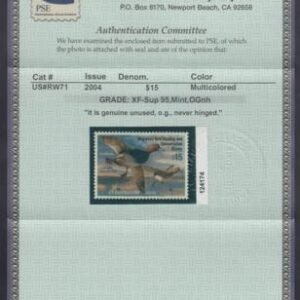 US RW71 Duck Stamp XF - Sup NH PSE Grade 95