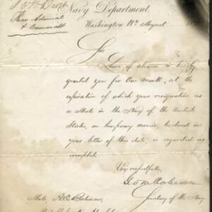 Autographs George M. Robeson 1871 Secretary of the Navy signed letter