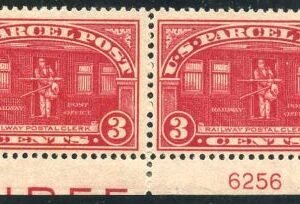 US Q3 Parcel Post F - VF NH Pair - plate number 6256