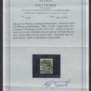 Germany OL12 var. F - VF Rare!