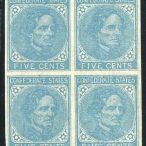 US Back Of Book - Confederate States of America 6 XF/NH Block