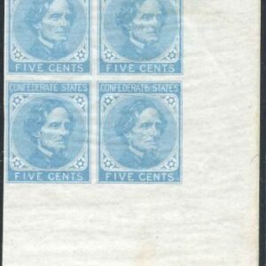 US Back Of Book - Confederate States of America 6 XF/NH LR corner margin block